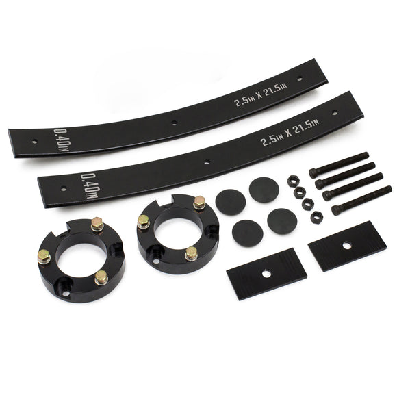2005-2023 Toyota Tacoma Front Strut Spacers + Rear Long Leafs Full Lift Kit Includes Axle Shims
