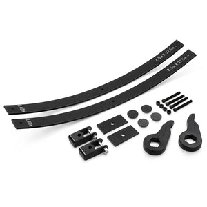 2000-2007 Chevy Silverado 1500 3" Front Strut Spacers + 2" Rear Long Leafs Full Lift Kit Axle Shims Shock Extenders Included